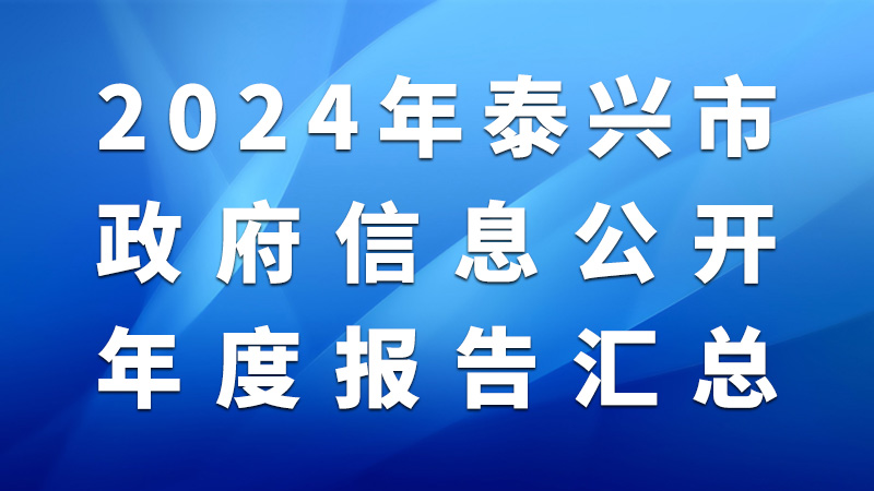 2024年泰興市政府信息公開年度報告匯總